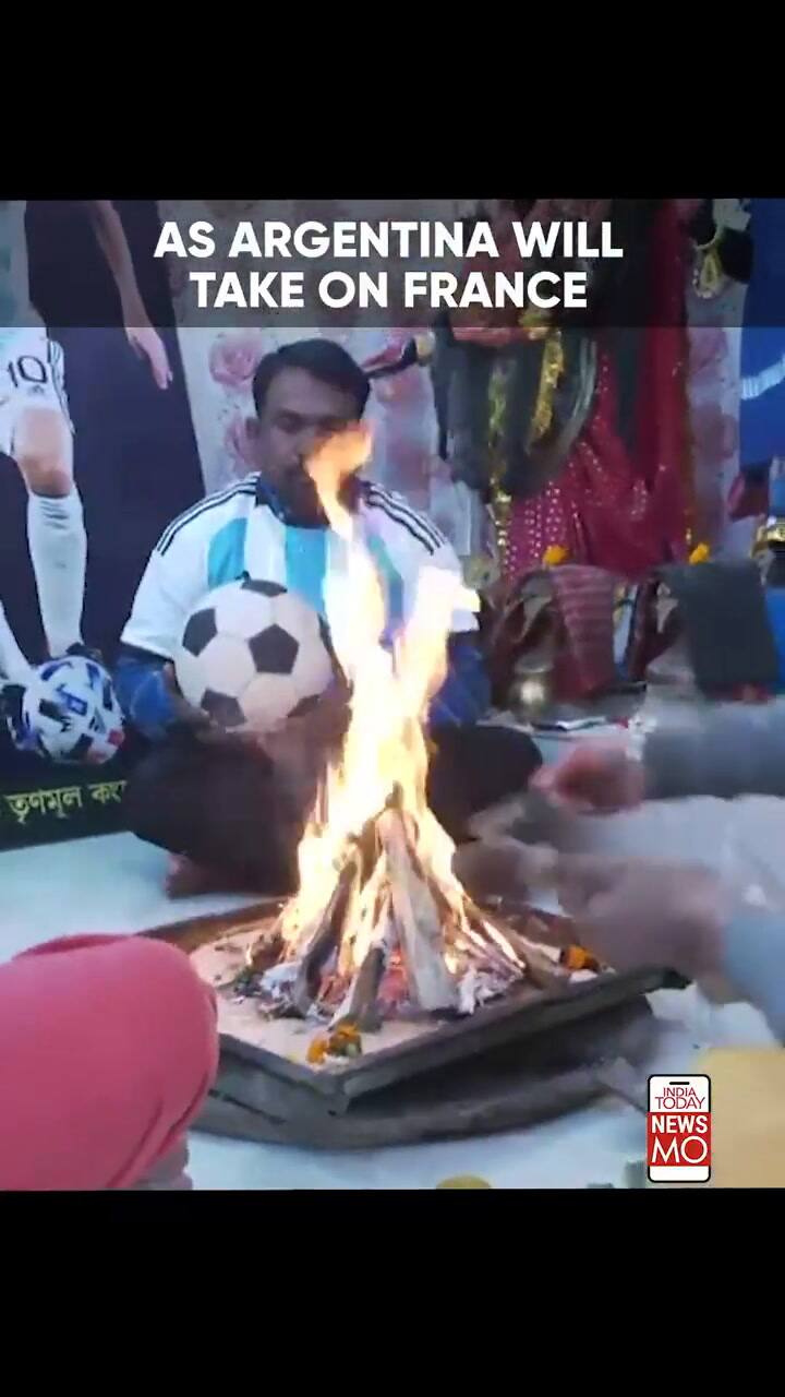 Fanáticos hindúes de la selección Argentina hicieron un ritual de ofrenda antes de la final