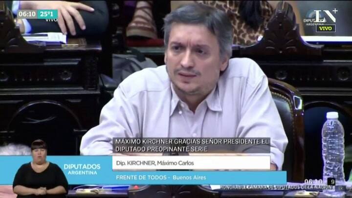Cierre del bloque de Máximo Kirchner