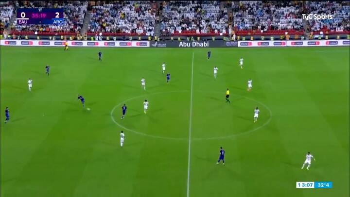 El segundo gol de Di María en el amistoso frente a Emiratos Árabes