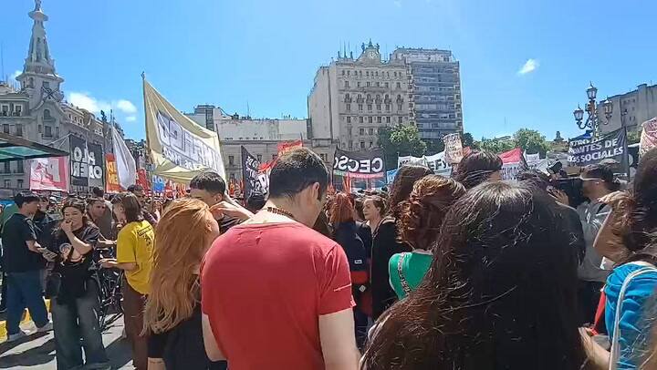 Marcha de estudiantes en el Congreso