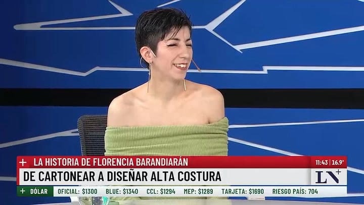 Florencia Barandiaran, de cartonear a la alta costura