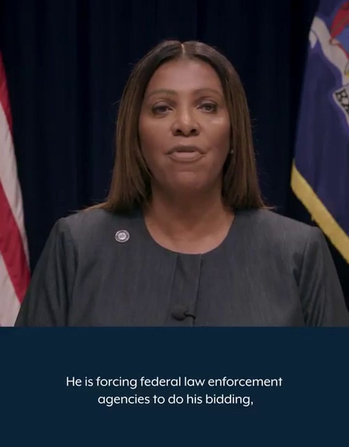 La fiscal general de Nueva York Letitia James se defiende de las acusaciones del gobierno de Trump