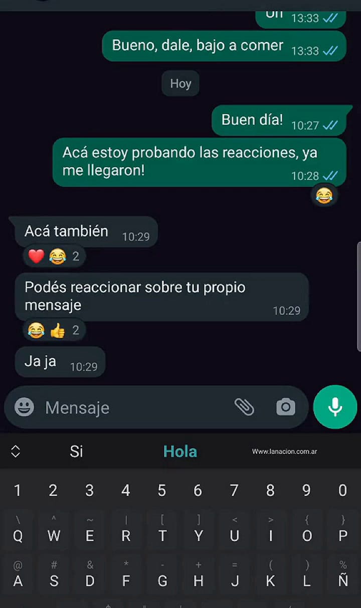 Cómo funcionan las reacciones en WhatsApp