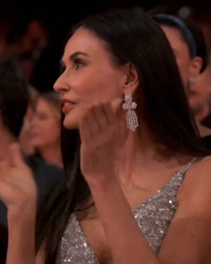 El rostro de Demi Moore se volvió viral tras no recibir el premio a Mejor Actriz
