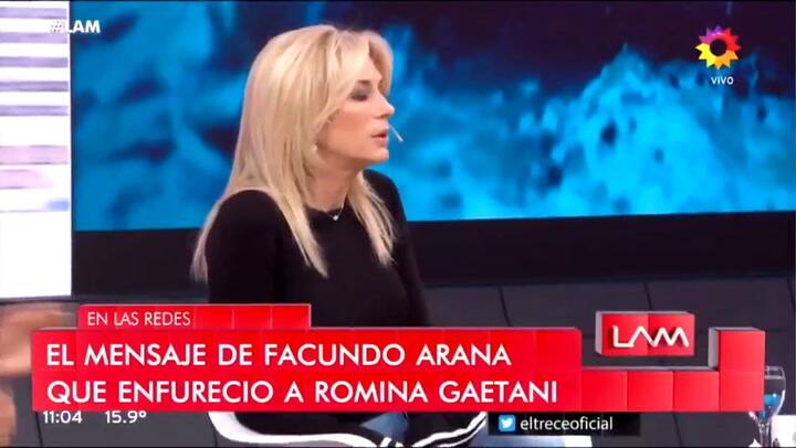 Romina Gaetani, muy irónica con Facundo Arana - Fuente: eltrece