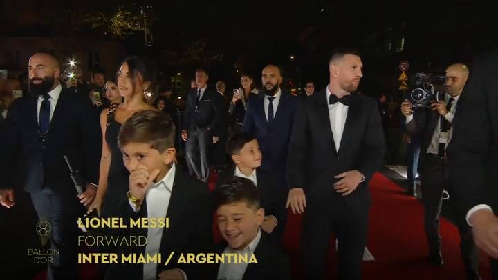 El look de la familia Messi en la entrega del Balón de Oro 2023