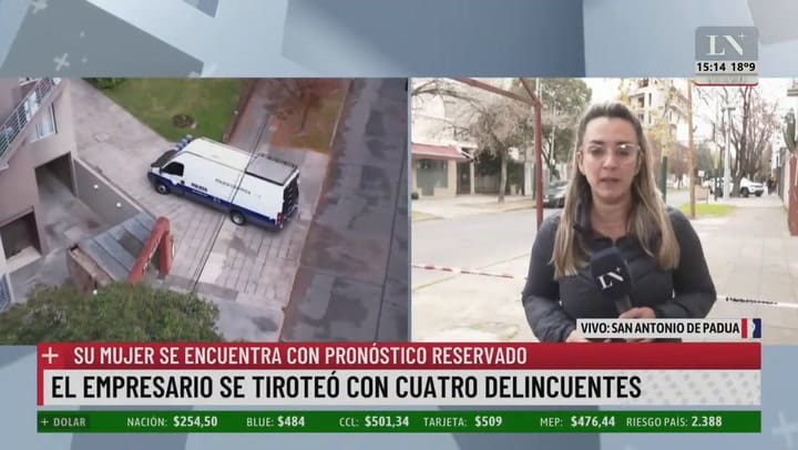 La esposa del empresario asesinado perdió un ojo y su estado es crítico