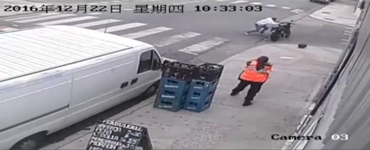 El momento en que Carla Céspedes le dispara al ladrón