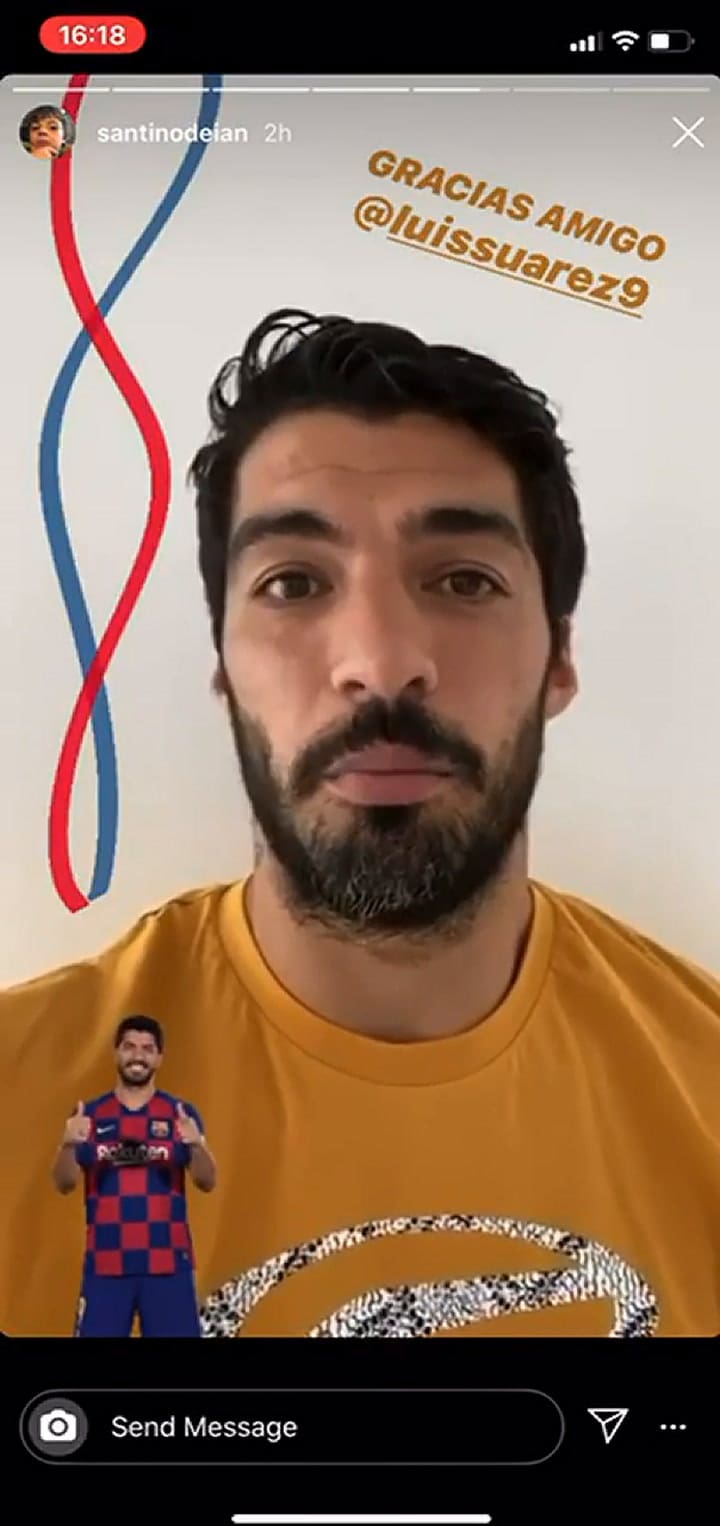 Luis Suárez le contestó al hijo de Walter Montillo