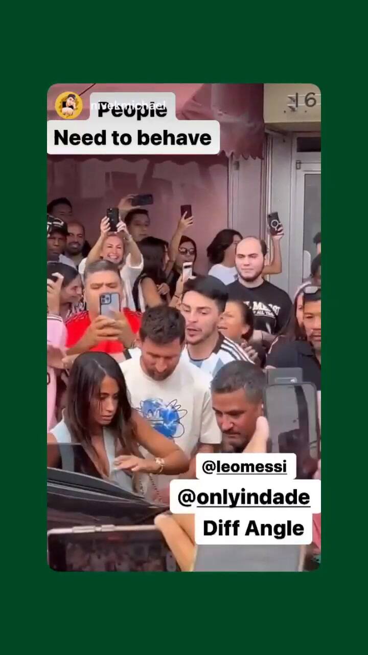 El enojo de Antonela Roccuzzo por los empujones en la calle (IG @onlyindade / @nivekmichael)