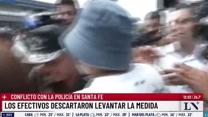Tensión en la protesta policial en Santa Fe