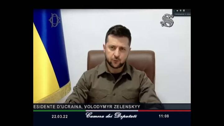 Zelensky habló ante el Parlamento italiano