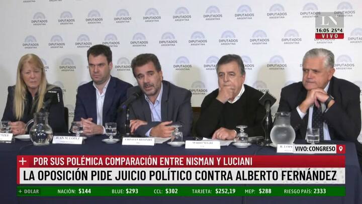 La oposición pide juicio político contra Alberto Fernández