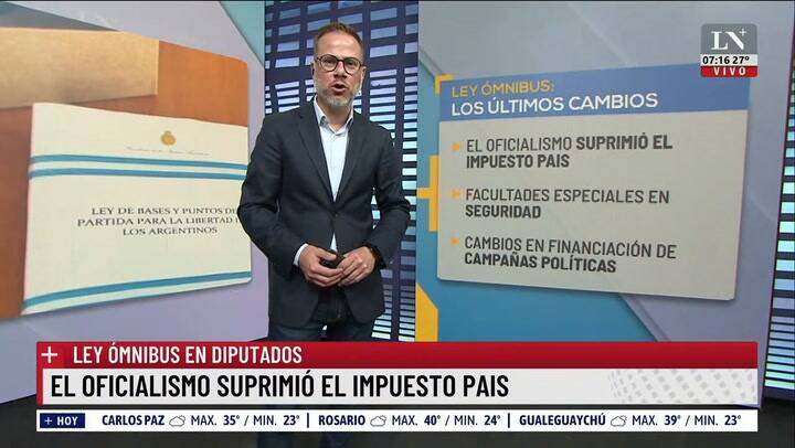 Ley ómnibus en Diputados: el oficialismo suprimió el impuesto PAIS