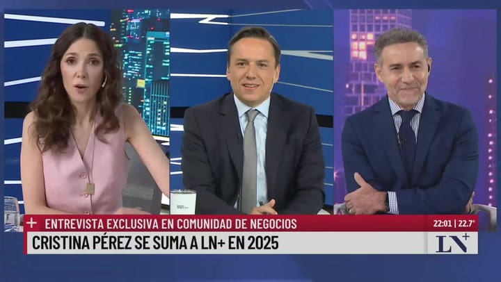 Cristina Pérez se suma a LN+ en 2025. El Análisis Del Año De Milei Con José Del Rio