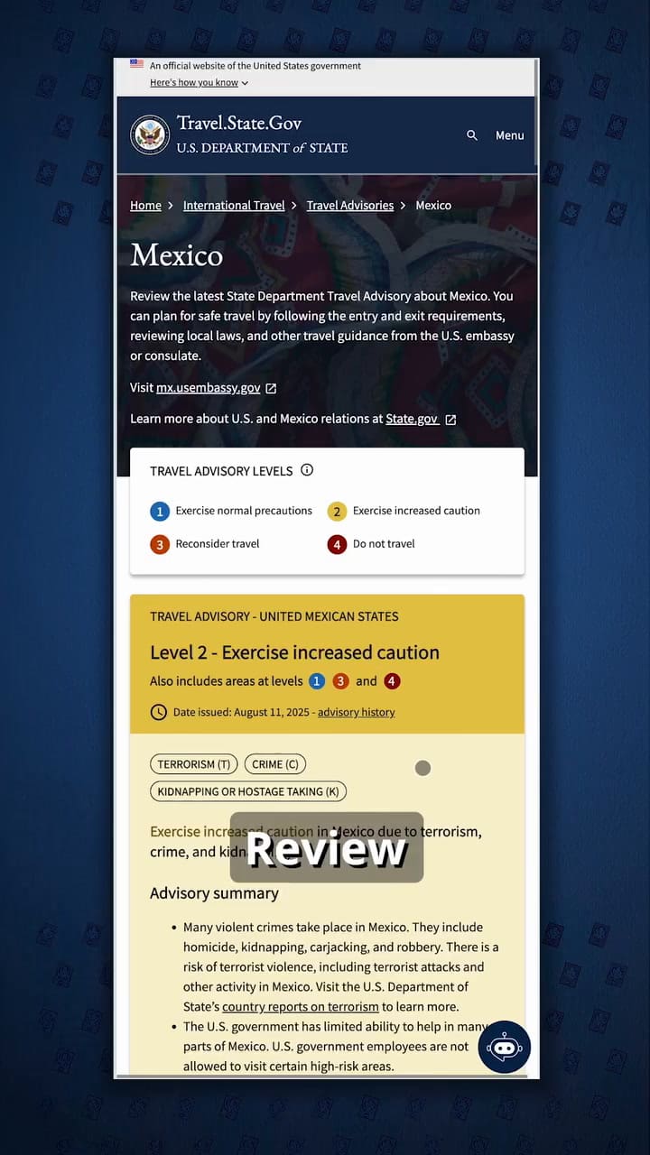 Cómo verificar el nivel de alerta para viajeros en México