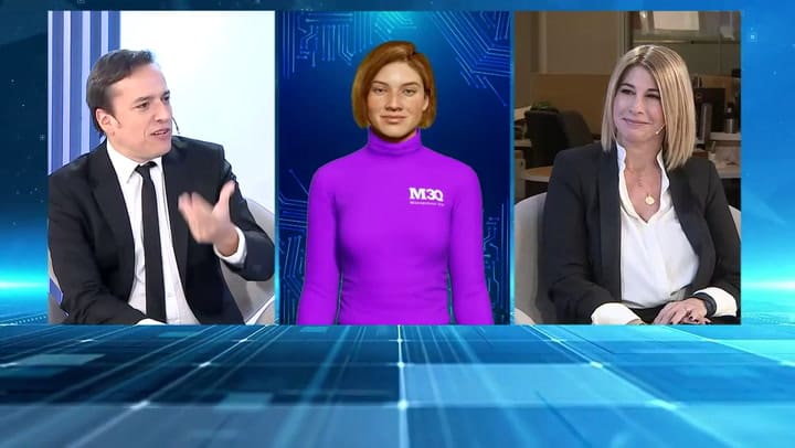 Elena, creada con IA, debutó en el capítulo uno de Management 2030