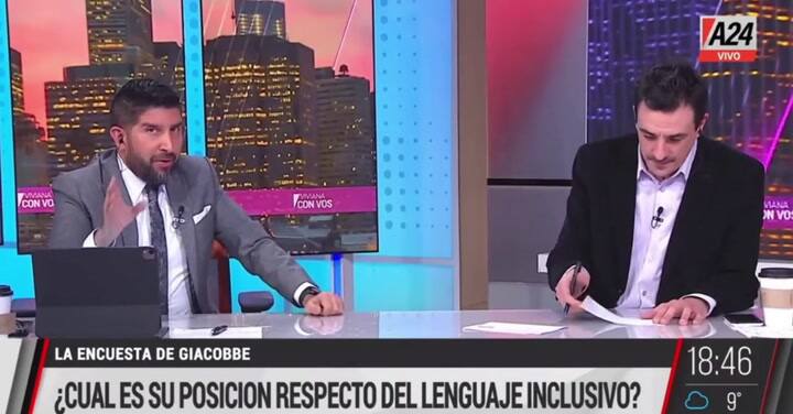 El exabrupto de Canosa al referirse al lenguaje inclusivo - Fuente: A24