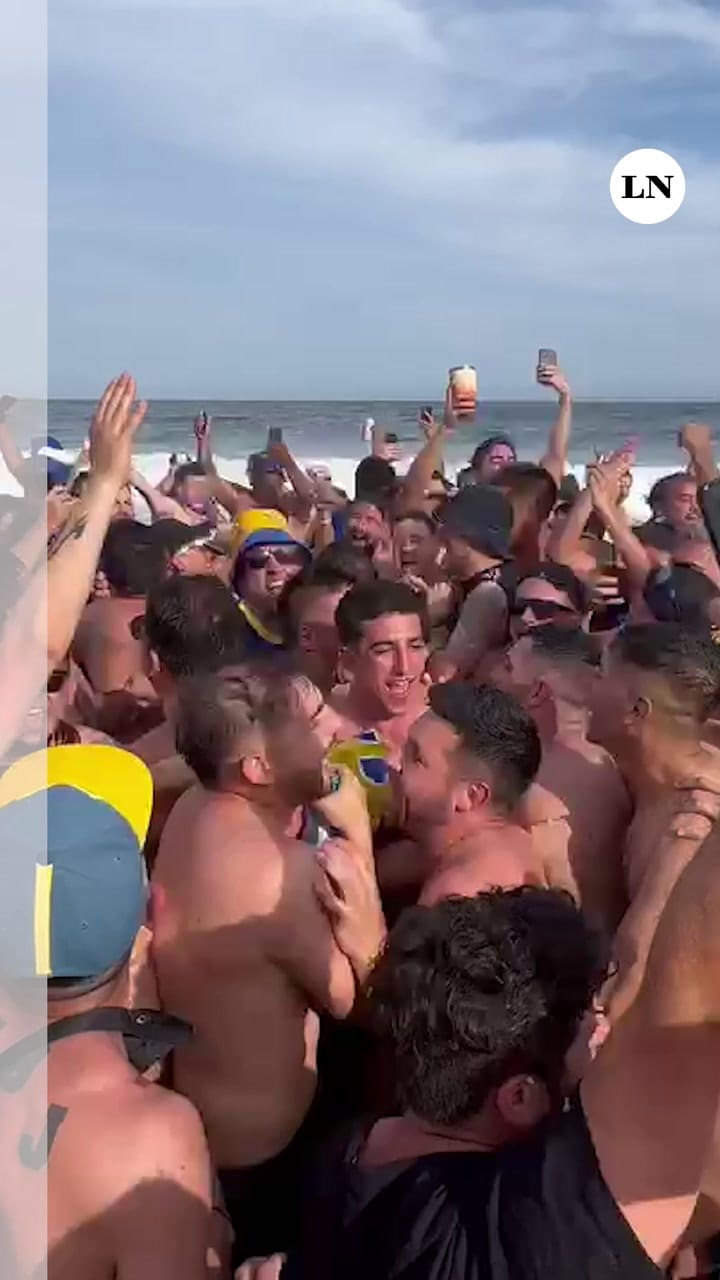 La fiesta de los hincha de Boca en Copacabana