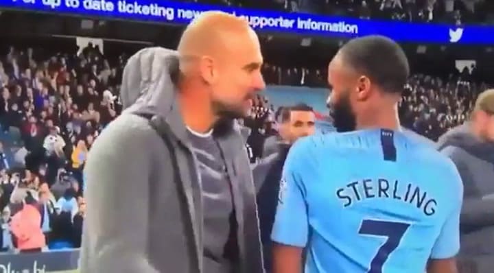 Guardiola increpó a Sterling - Fuente: YouTube