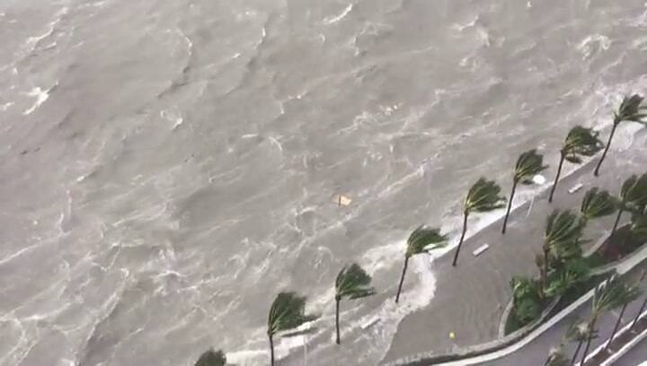 Huracán Irma: la entrada de Brickhell, en Miami