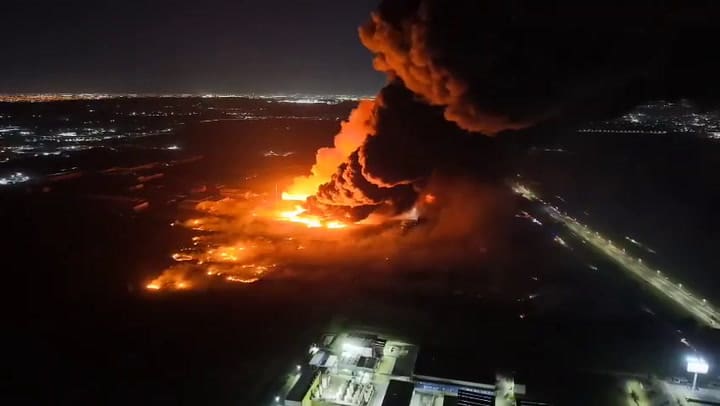La explosión vista desde arriba