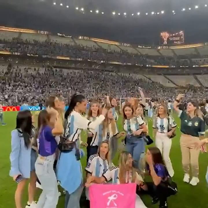 La Scalot' festejó la victoria en la cancha (Video: IG @linda.raff)