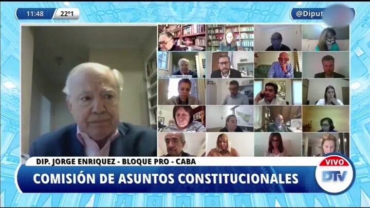 Desafortunado momento en una sesión del Congreso de la Nación vía Zoom