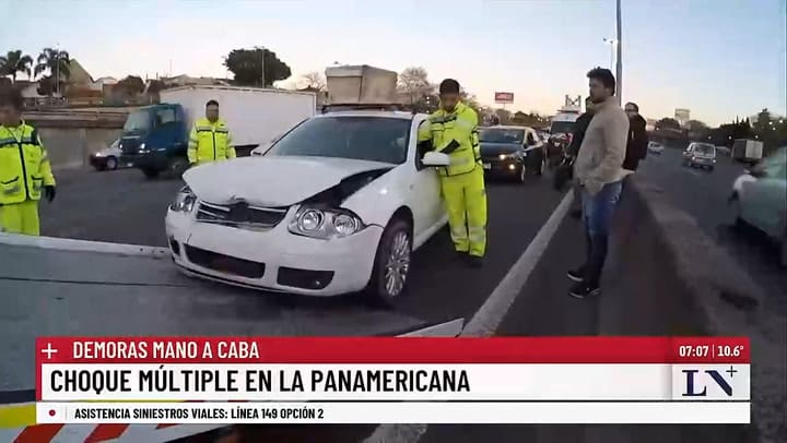 Choque multiple y caos en Panamericana durante esta madrugada