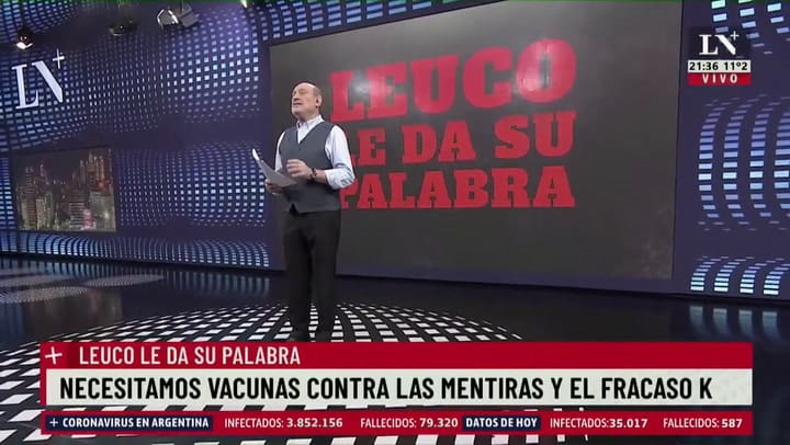 Alfredo Leuco: 'Argentina necesita aplanar la curva de las mentiras del gobierno'