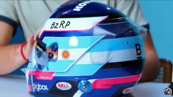 Colapinto y los detalles de su casco