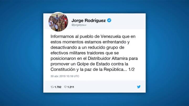 Gobierno venezolano denuncia 'intento de golpe de Estado' - Fuente: AFP