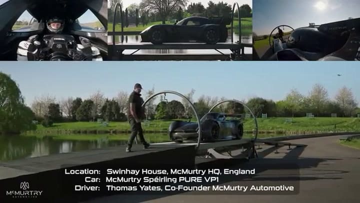 El hipercoche eléctrico McMurtry Spéirling que puede manejarse boca abajo