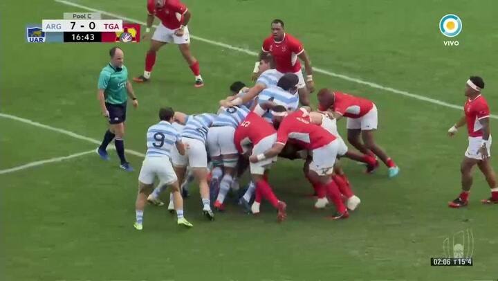 Segundo try argentino ante Tonga