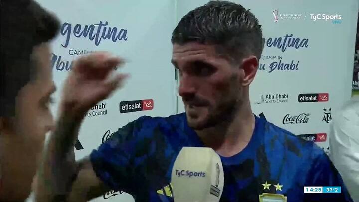 La palabra de Rodrigo De Paul tras la victoria argentina ante Emiratos Árabes Unidos
