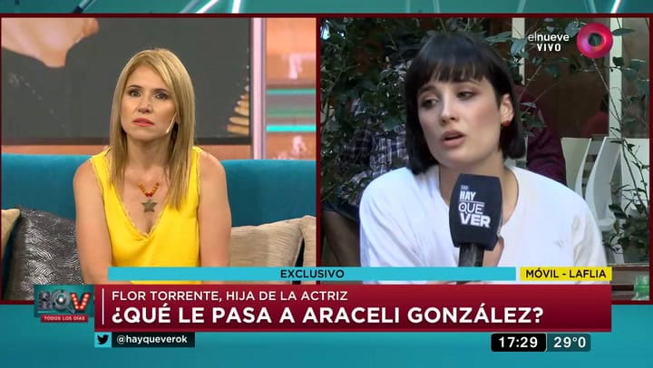 Flor Torrente se quebró al hablar sobre el conflicto que mantiene su madre con Adrián Suar - Fuente: Canal 9