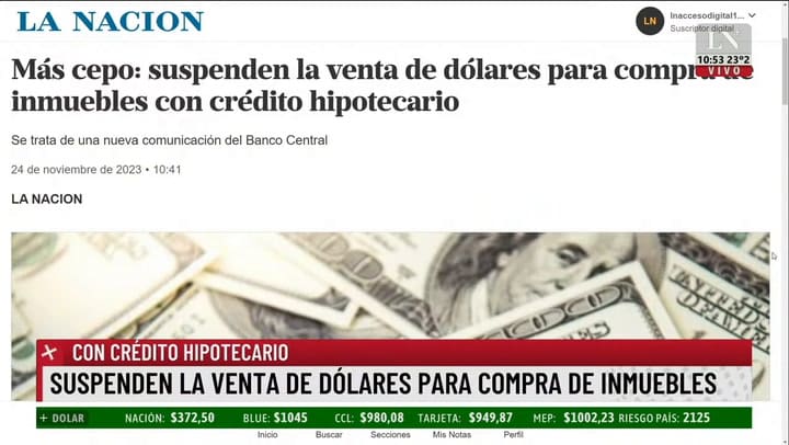 Suspenden la venta de dólares para compra de inmuebles; el análisis de Esteban Lafuente