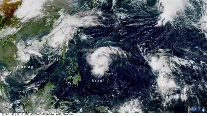Momento histórico: cuatro ciclones tropicales avanzaron simultáneamente en el Pacífico occidental