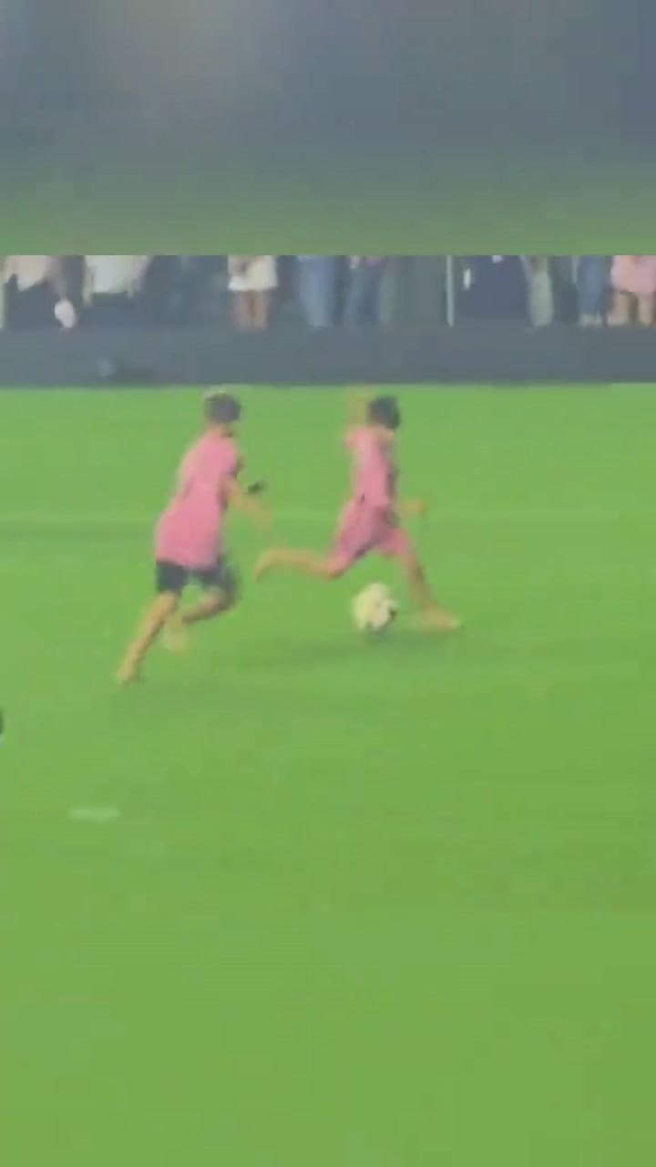 Mateo Messi deslumbró con su técnica con la pelota en sus pies