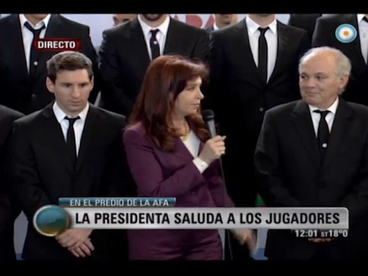 Cristina recibió a la selección (TV Pública)