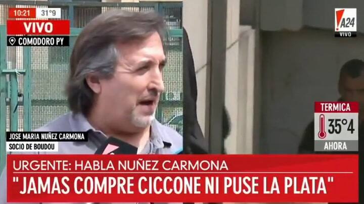 Núñez Carmona: 'Yo soy el que conoce a Alejandro, Boudou no lo hizo nunca'