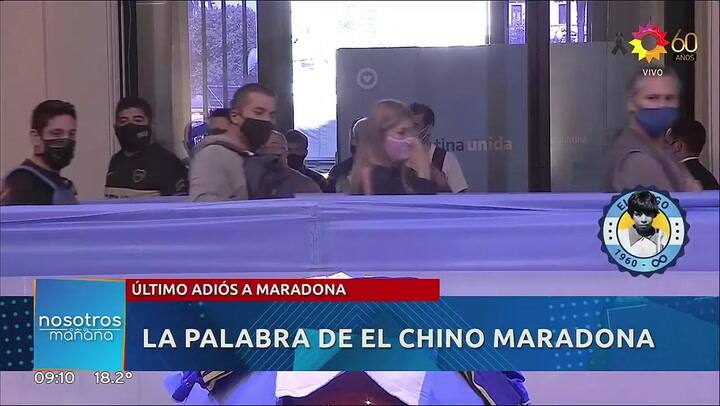 Chino Maradona, dolido, con la muerte de su tío, Diego Maradona