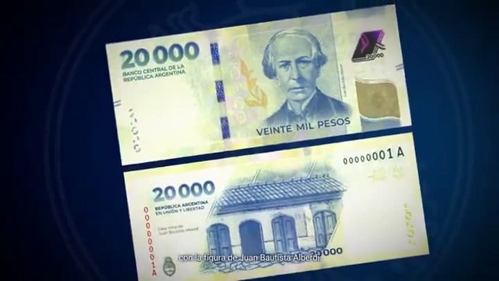 El Banco Central puso en circulación el billete de $20.000