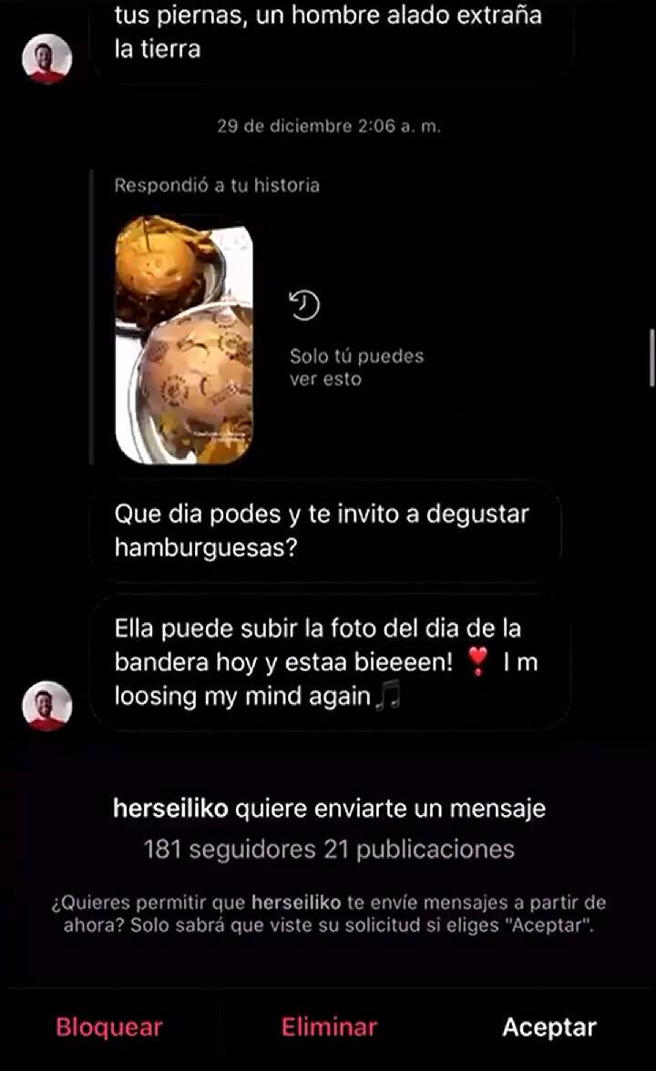 La acosaba constantemente en Instagram stories