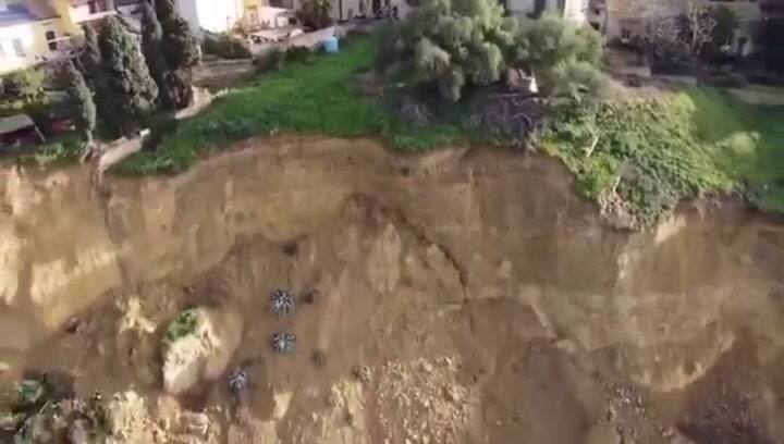 Impactantes imágenes de los deslizamientos en Niscemi, Sicilia, Italia