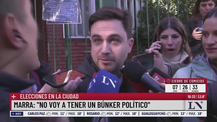 Votó Marra: "No voy a tener bunker político"