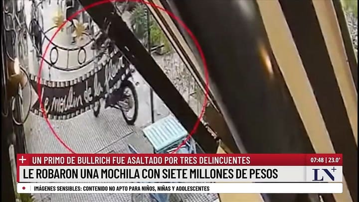 Habló la mesera del café donde le robaron a un primo de Bullrich