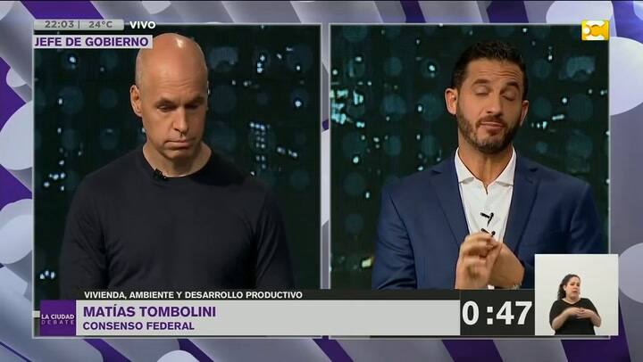 El discurso del candidato a jefe de gobierno Matias Tombolini con respecto al medio ambiente