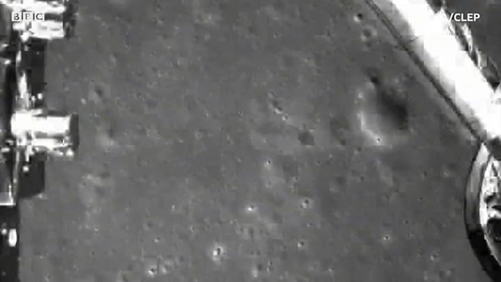 Cara oculta de la Luna: primeras imágenes de la sonda china Chang'e-4 - Fuente: BBC