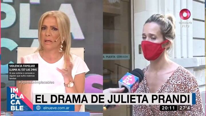 Julieta Prandi, enfurecida por el conflicto con su exmarido: 'Tengo un palo en la camioneta'